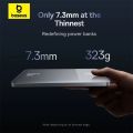 Baseus Blade2 12000mAh Power Bank | 65W Fast Charging Ultra Thin Digital Display Intelligent Edition Battery Pack For Laptop/MacBook Pro, iPad, iPhone, and All Smart Phones - Silver. 