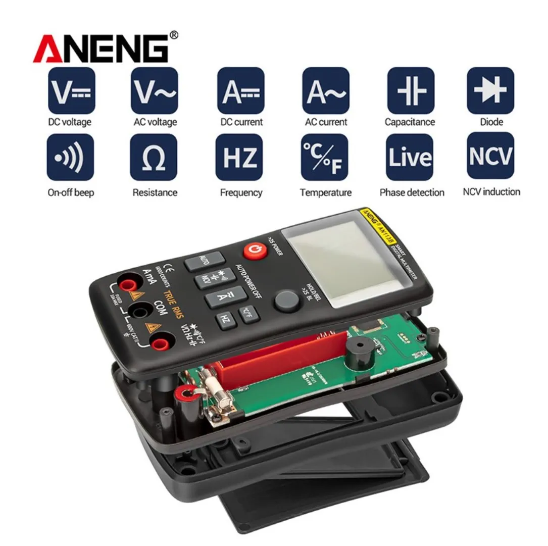 ANENG Newest Aneng An113B 6000 Counts Full Intelligent Automatic Range ...