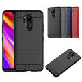 LG G7 ThinQ Smart Phone Case Protective Cover Brushed Simple and Stylish Carbon Fiber Pattern Silicone anti-fall Soft Shell. 