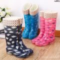 Long Tube Rubber Boots Summer Women's High Tube Shoe Cover Rain Boots Rubber Shoes Jelly Waterproof Shoes Rain Boots Non-Slip Cute Fashion ︷. 