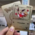 pokemon cards golden Anime Pokemon Gold Card Pikachu Eevee 60Hp I Choose You Gold Metal Game Card Collection Toys Gift for ChildrenParty Games Crafts. 