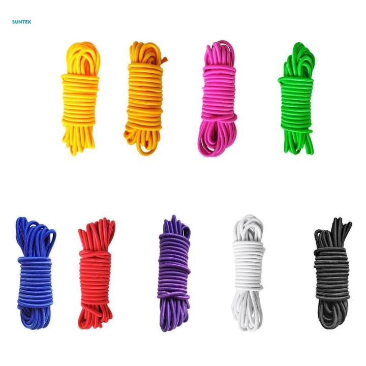 Kamu Synber Bungee Cord 8mm x 5m Elastic Shock Cord Bungee Rope for Tarpaulin, Kayak, Tie Down, Camping | Black