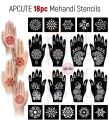 Apcute Temporary Mehndi Tattoo mehendi stencil reusable Set of 18 pc Combo Pack Mehandi Stencils for Women, Girls And Kids, Easy To Use In Just 4 Steps  (FROM INDIA). 