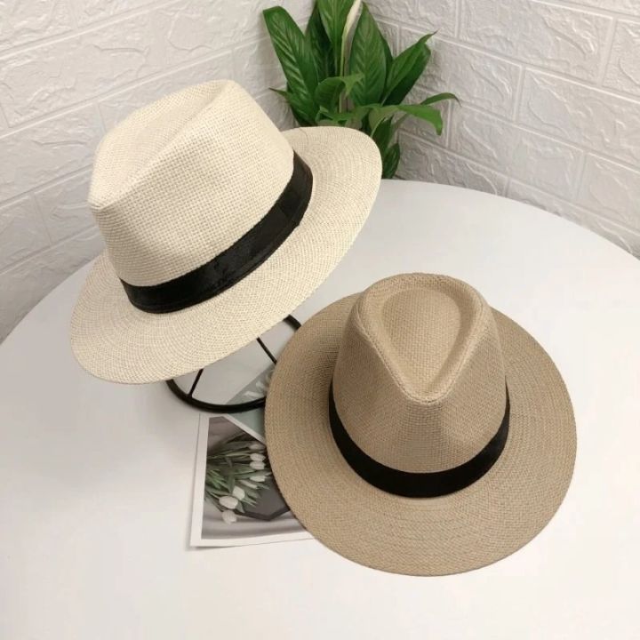 Summer%20Beach%20Vacation%20Panama%20Jazz%20Hat%20Sunscreen%20Handwoven%20Straw%20Sun%20Hat%20Men%20Women%20Hawaii%20Casual%20Sunshade%20Gangster%20Cap%20Bucket%20Hat%20-%20Image%206