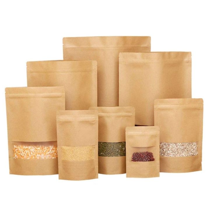 25pcs%2010x15cm%2035-100g%20Brown%20Kraft%20Paper%20Zip%20lock%20Standup%20Pouch%20Bags%20With%20Clear%20Translucent%20Window%20For%20Dried%20Food,%20Candy,%20Spices%20&%20Nuts%20-%20Image%205