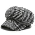 Panama Women's Houndstooth Octagonal Beret Duck Tongue Painter Hat Fashion Outdoor Elegant Retro Cap H114 Boina Gorras. 