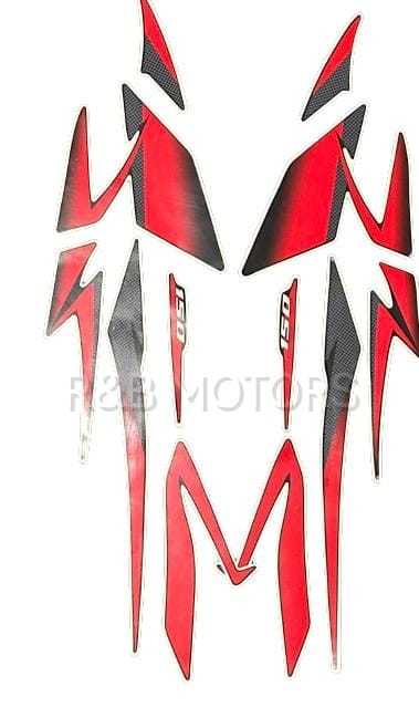Bajaj Pulsar 150 Double Disc Model Black Bike Red Sticker Full Kit