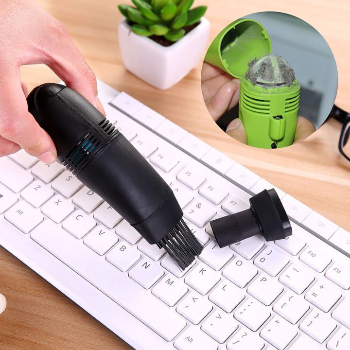 HelloWorld Keyboard Cleaner Strong Suction Portable Mini USB Vacuum Handheld Keyboard Dusting Brush for Computer