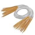 Dayy� 18pcs/set Carbonized Bamboo Tube Circular Knitting Needle. 