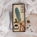 Premium quality Feather Quill Dip Pen Classic Vintage Antique style Ink Set Quill-shaped Handwriting Tools for Calligraphy. 