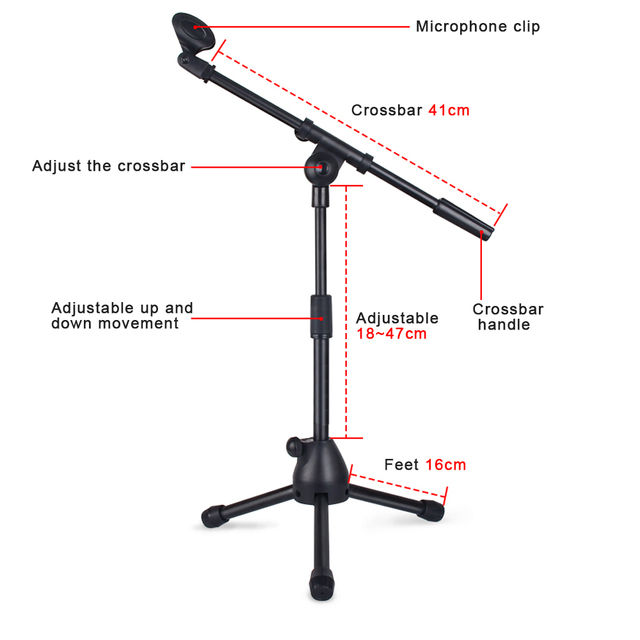 Gaz-115%20Professional%20Tripod%20Adjustable%20Floor%20Microphone%20Stand%20For%20Broadcasting%20Studio%20-%20Image%204