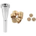 OUMERY 1 PC 5C Trumpet Mouthpiece Silver 5C Size Metal with 1 Set Trumpet Valve Finger Buttons Trumpet -Golden. 