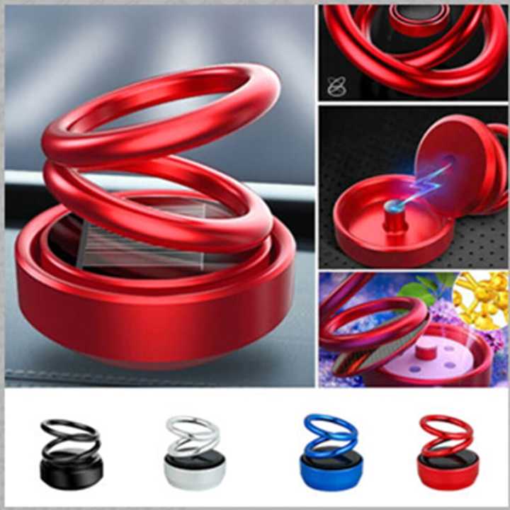 Solar Car air freshener Solid Perfume Suspension Car Fragrance 360Â° Rotating. Red airfreshener