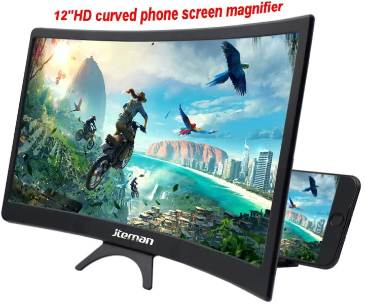 12/14 inch Smartphone 3D Screen Video Magnifier Curved Enlarged Phone Movie Amplifying Projector Stand Bracket Phone Amplifier