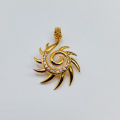 Gold Plated sun Design Pendant For Women. 