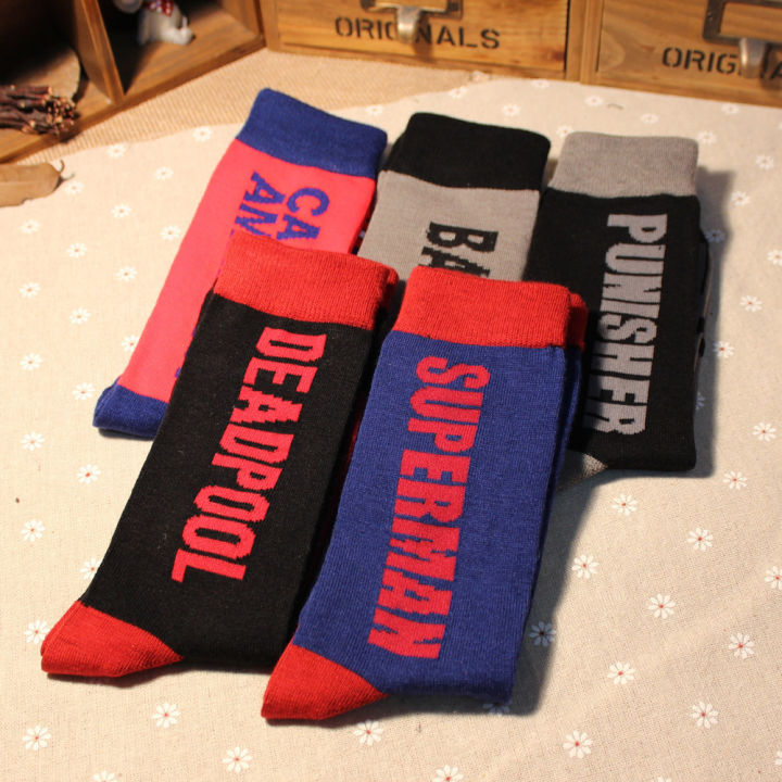 LeiyanLuxury%201pair%20Mens%20Cotton%20Superhero%20Socks%20Party%20Cosplay%20Costume%20Socks%20Elastic%20Skate%20Knee%20USA%20Captain%20Anime%20Stockings%20Couples%20Dress%20-%20Image%204