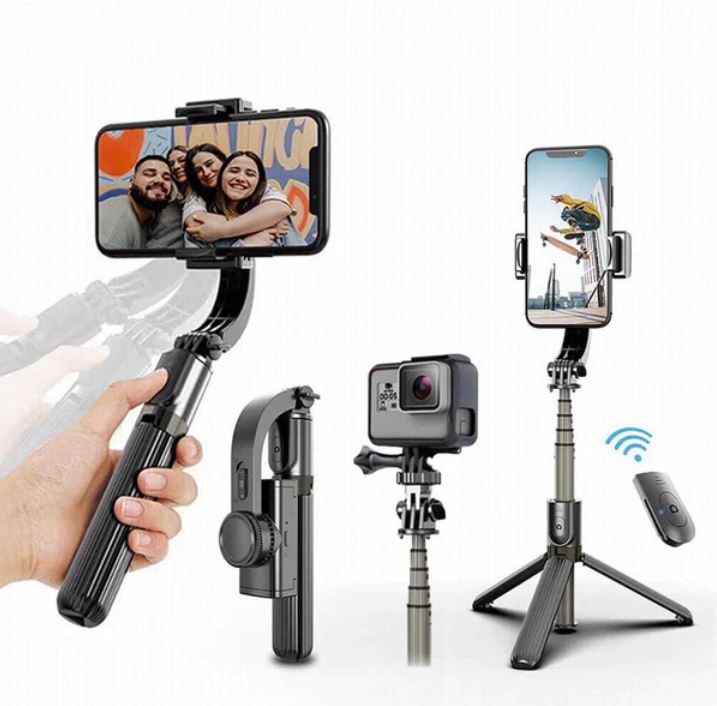 L19 Flexible Single Axis Stabilizer Wireless Remote Control Rotation Selfie Stick With Tripod Mobile Phone Gimbal