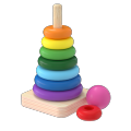 Wooden Rainbow Tower Ring Stacking Stack Up Educational Toys. 