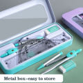 【HOT】 7Pcs Geometric Mathematical Drawing Tool Set Multi-Functional Compass Protractor Ruler Eraser. 