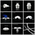 5PCS 1/4 3/8 Hose Water Purifier Accessories Reverse Osmosis Quick Coupling Aquarium Fitting RO Water Plastic Pipe Connector. 