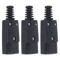 3X Black IEC-320 C14 Male Plug AC Inlet Socket Connector 250V 10A. 