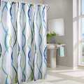 Enough Long Wide Polyester Striped Wave Shower Curtains Bathroom Plastic Hooks. 