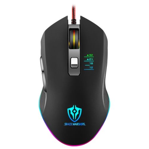 SHIPADOO GM3 3600 DPI Four-speed Adjustable Four-button Cool Colorful Respiration Light Gaming Wired Mouse(Black)