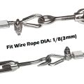 OUMERY 20Pcs Heavy Duty Wire Rope Tension Kits Turnbuckle 1/8 Inch Wire Rope Cable Clip/Clamp Thimble Wire Rope Aluminum Sleeve. 