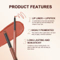 QIBEST 2pcs Lipstick Lipliner Pen Set Matte Nude Lip Liner Pencil Waterproof Long Lasting Lipstick Pen Contour Makeup For Women. 