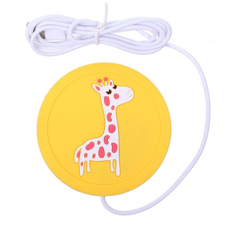 USB Cartoon Cup Warmer Heat Beverage Mug Mat Heater Mugs, Giraffe