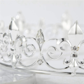 2X Royal Crown for Men - Metal Prince Crowns And Tiaras,Full Round Birthday Party Hats,Medieval Accessories(Silver). 
