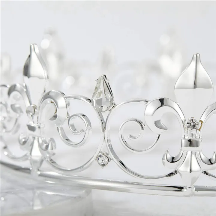2X%20Royal%20Crown%20for%20Men%20-%20Metal%20Prince%20Crowns%20And%20Tiaras,Full%20Round%20Birthday%20Party%20Hats,Medieval%20Accessories(Silver)%20-%20Image%207