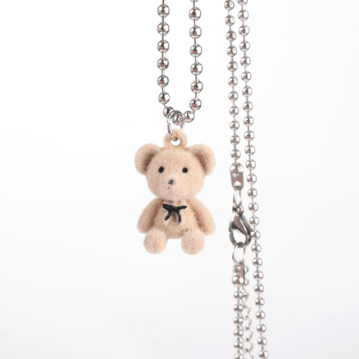 Flocking%20Bear%20Brown%20Teddy%20Bear%20Lady%20Cute%20Pendant%20Necklace%20Small%20Animal%20Pendant%20Fashion%20Necklaces%20Friendship%20Jewelry%20Accessories%20-%20Image%207