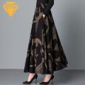 Elegant Women Maxi Skirt Vintage A-line Maxi Skirt with Pockets for Elegant Party Commute High Waist Colorblock Design Fashion Women Plaid Skirt. 