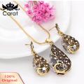 Carat Rhinestone Inlay Necklace Exquisite Peacock Waterdrop Jewelry Set Elegant Necklace Earrings for Women Hypoallergenic Fashionable Gift Women Necklace Earrings Kit. 