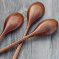 Wooden Spoons, 6 Pieces Wood Soup Spoons for Eating Mixing Stirring, Long Handle Spoon Kitchen Utensil. 