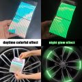 AutoBizarre 20pcs Holographic Luminous Anti-Collision Glow in The Dark Wheel Rim Stickers Night Reflective Tape Warning Sticker for Decoration Universal for All Cars Bikes Motorcycles Bicycle Trucks NUZ. 