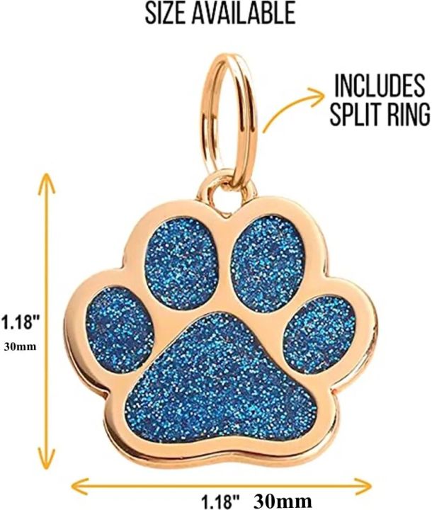Custom%20Gold%20Pet%20ID%20Tags%20Sparkly%20Paw%20Shape%20Personalized%20Shiny%20Dog%20Glitter%20Silent%20Cute%20Doggy%20for%20Puppies%20Laser%20Engraved%20Name%20-%20Image%203