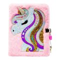 dairy books for girls Diary for Girls with Lock and Keys, Cute Unicorn Plush Diary Secret Diary, Writing Journal Lined Pages Notebook Sequined Design. 