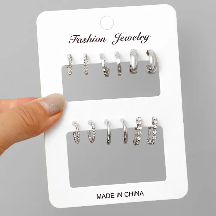 Enacolor%206Pairs/Set%20Vintage%20Twist%20Geometric%20Circle%20Hoop%20Earrings%20for%20Women%20Gold%20Metal%20Fashion%20Accessoreis%20Jewelry%20-%20Image%206