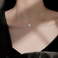 925 Silver four-leaf clover necklace lucky leaf pendant necklace for women girls jewelry gift. 