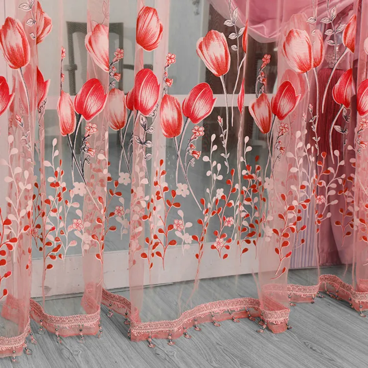 1x2m%20Tulip%20Flower%20Print%20Tulle%20Voile%20Curtain%20Window%20Drapery%20Balcony%20Room%20Decor%20-%20Image%203