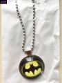 Batman Stainless Steel Pendant Necklace with Bead Chain, Superhero Jewelry, Batman Necklace Pendant Dog Tag DC Comics Logo Superhero Fashion Chain. 