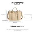 MATEYOYO Women's Large Capacity Bag Commuter Canvas Bag Fashion Tote Bag Work One Shoulder Bag Quality Canvas Burlap Tote Canvas Soft Cotton Handle Reusable Shopping Grocery Bag. 
