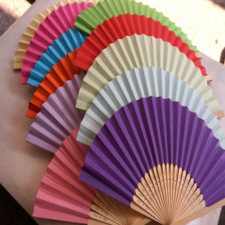 Colorful%20Paper%20Fan%20Handheld%20Foldable%20Children%20Painting%20Fan%20Bridal%20Dancing%20Photographic%20Props%20-%20Image%202