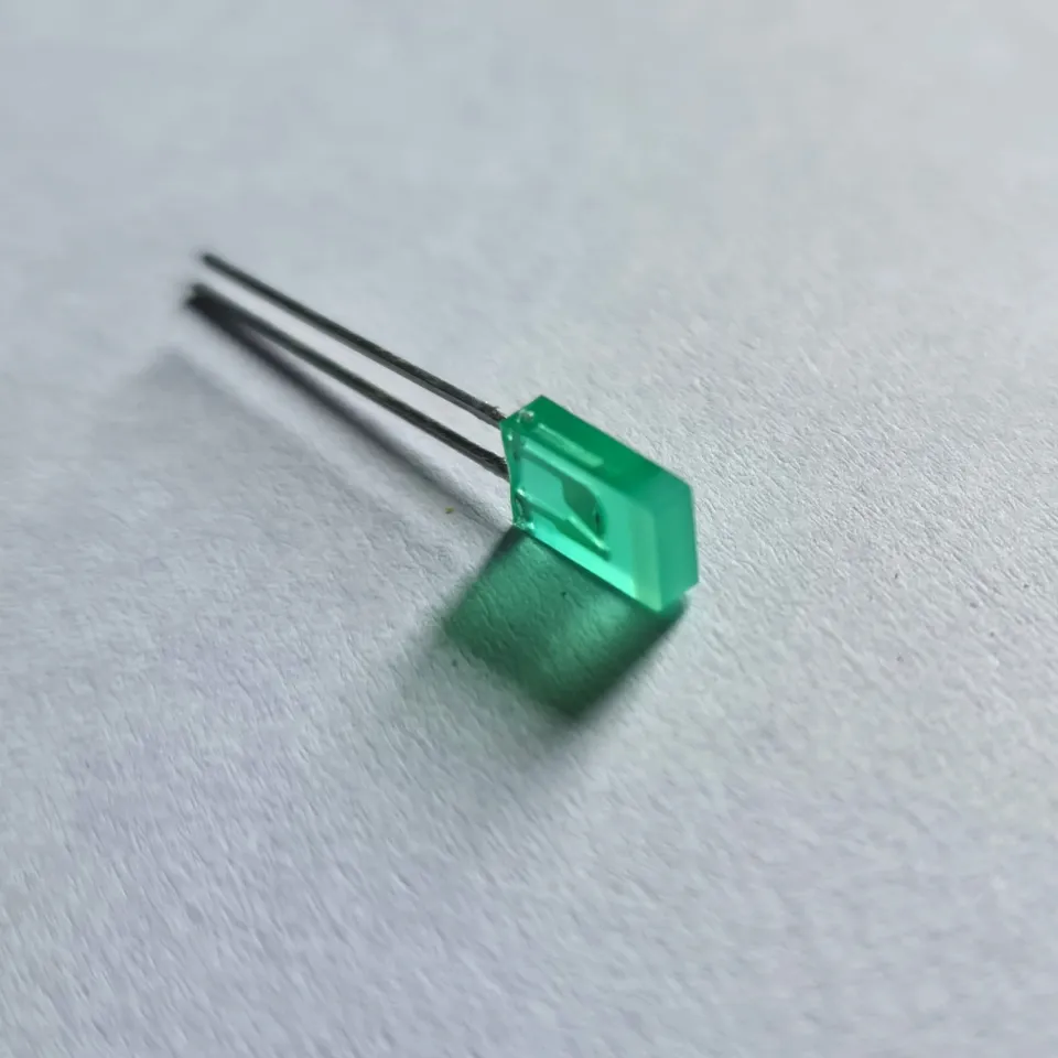 100pcs 2x5x7mm Green Diffused Rectangle LED Lights - Bulk Pack For DIY Electronics