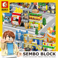 SEMBO Mini City Street View Building Blocks SD6010-6049 Toys Shop Retail Store Bricks Kids Gift Present Fast Food Pizza Ice Cream MCD KFC Coca-Cola Pepsi Coffee Saloon Gucci 7-11 Restaurant Educational Learning Assembly DIY Decoration Collection Disp. 