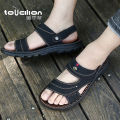 Tusilong Summer New Men's Sandals Genuine Leather Thick Bottom Non-Slip Beach Shoes Casual Soft Bottom Sandals. 