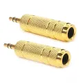 Stereo Speaker Audio Video HiFi Subwoofer Adapter Connectors 3.5mm 6.35mm Male Female Microphone AUX AV RCA Converter 1Pcs. 