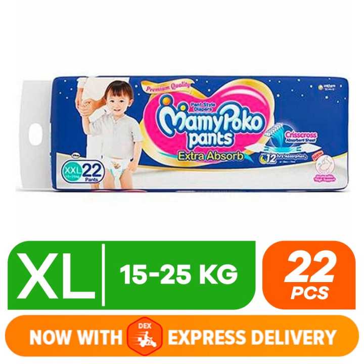 Mamypoko Pants Disposable Baby Diapers XXL 22 Pcs